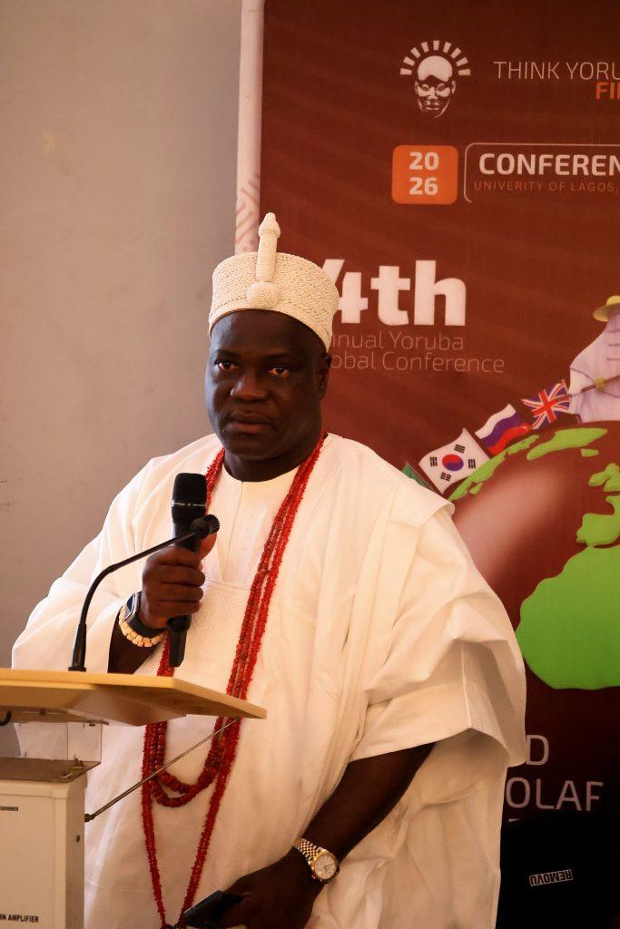 A traditional chief addresses the hall at the 4th Annual Yorùbá Global Conference